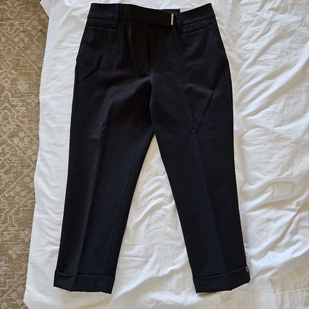 Women’s White House Black Market The Slim Crop blk dress pants slacks SZ 8R NWT